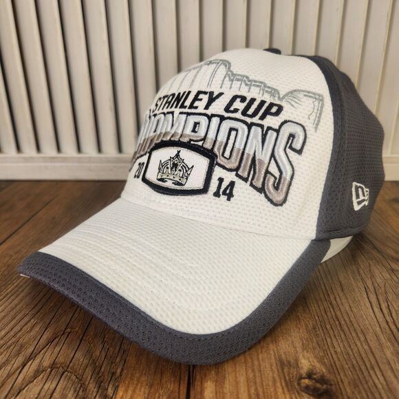 Los Angeles Kings 2014 Stanley Cup Champions New Era 39thirty OSFM Hat Cap White - Picture 1 of 11